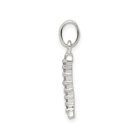 Sterling Silver Letter I Pendant with Cubic Zirconia, Initial Charm Jewelry
