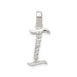 Sterling Silver Letter I Pendant with Cubic Zirconia, Initial Charm Jewelry