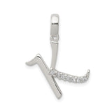 Sterling Silver Chai Pendant with Cubic Zirconia, Hebrew Symbol Judaica Jewelry