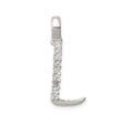 Sterling Silver Letter L Pendant with Cubic Zirconia, Dainty Monogram Charm for Women