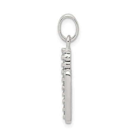 Sterling Silver Initial N Pendant with Cubic Zirconia, Dainty Alphabet Charm Jewelry