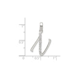 Sterling Silver Initial N Pendant with Cubic Zirconia, Dainty Alphabet Charm Jewelry