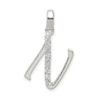 Sterling Silver Initial N Pendant with Cubic Zirconia, Dainty Alphabet Charm Jewelry