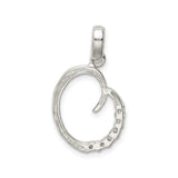 Sterling Silver Heart Pendant with Cubic Zirconia Accents, Open Design Romantic Jewelry for Women