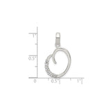 Sterling Silver Heart Pendant with Cubic Zirconia Accents, Open Design Romantic Jewelry for Women