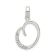 Sterling Silver Heart Pendant with Cubic Zirconia Accents, Open Design Romantic Jewelry for Women