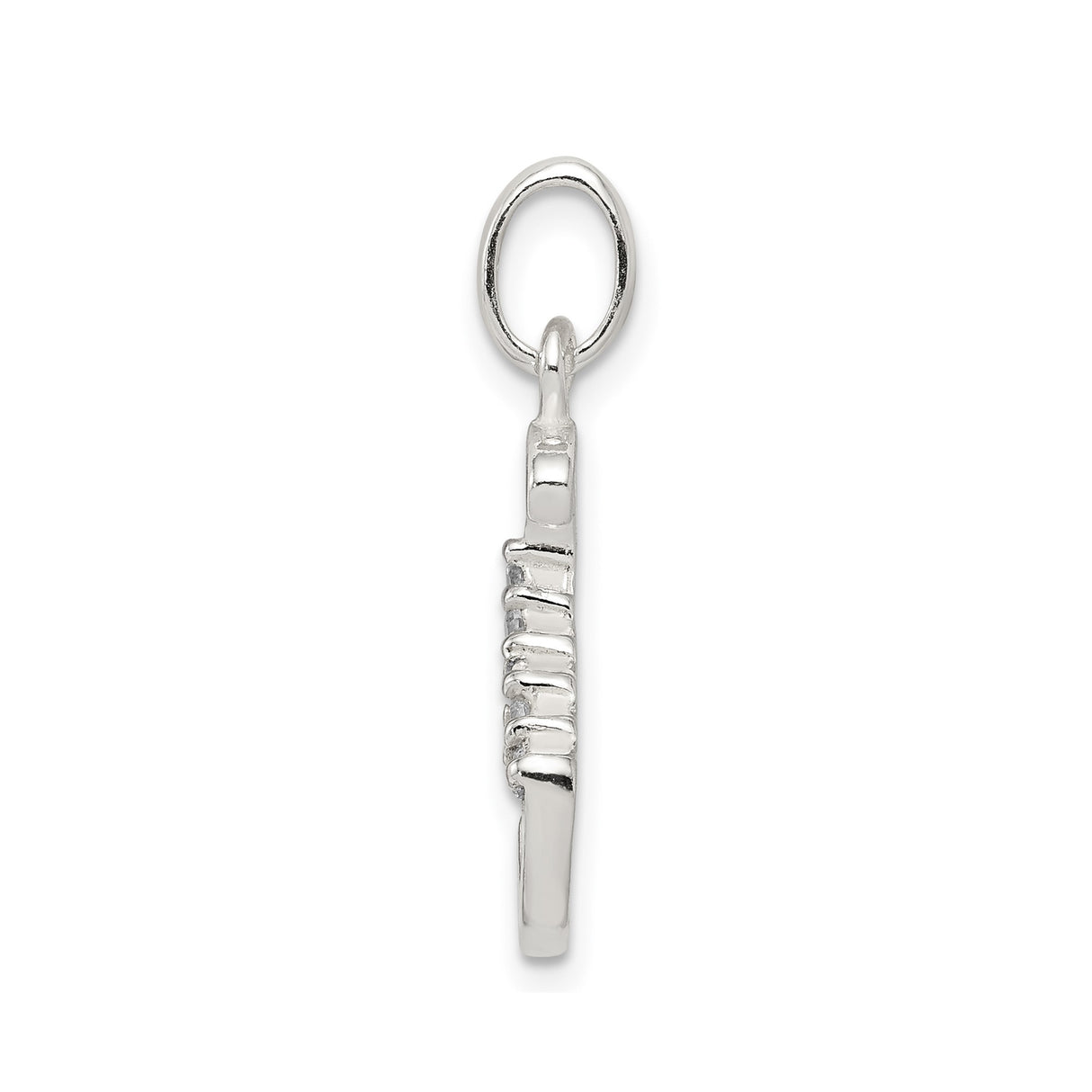 CZ Initial S Charm Pendant in Real 925 Sterling Silver