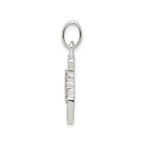 CZ Initial S Charm Pendant in Real 925 Sterling Silver