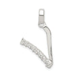Sterling Silver Hockey Stick and Puck Pendant with Cubic Zirconia, Sports Charm