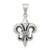 Sterling Silver Fleur-de-Lis Pendant, Gothic Medieval Royal Charm for Men or Women