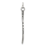 Sterling Silver Feather Pendant with Etched Detail, Boho Tribal Nature-Inspired Design