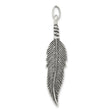 Sterling Silver Feather Pendant with Etched Detail, Boho Tribal Nature-Inspired Design