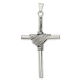 Antiqued Cross Charm Pendant in Real 925 Sterling Silver