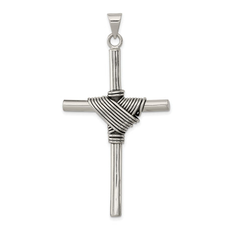 Antiqued Cross Charm Pendant in Real 925 Sterling Silver