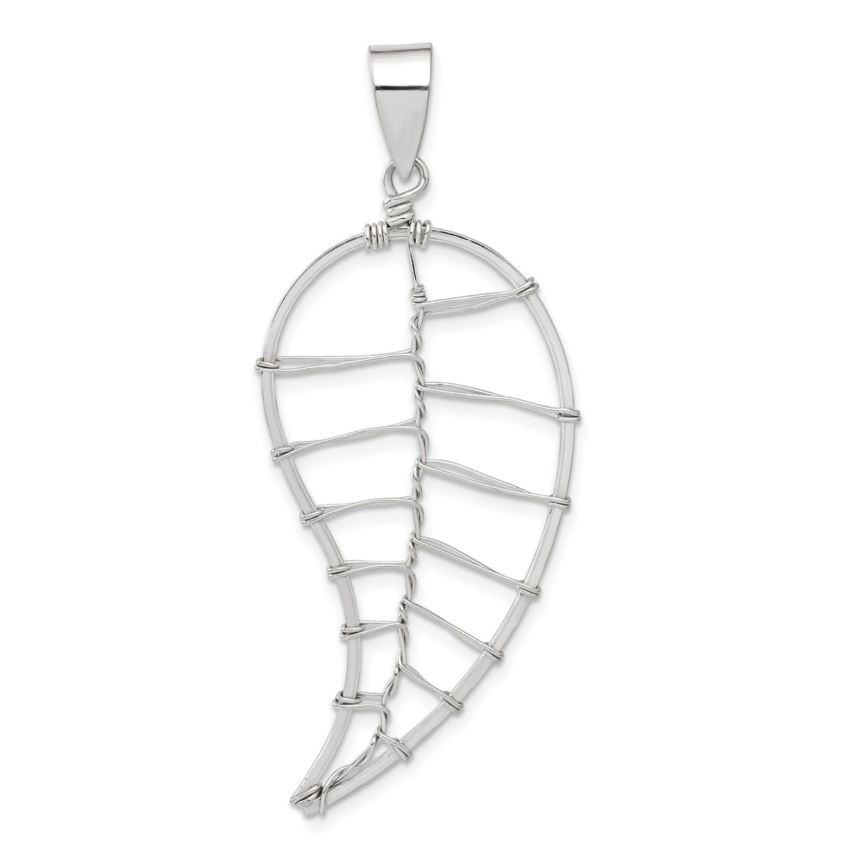 Sterling Silver Angel Wing Pendant, Abstract Feather Wire Design, Spiritual Boho Protection Jewelry