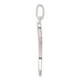 Sterling Silver Cross Pendant with Heart Design, Polished Modern Faith Jewelry for Men and Women