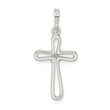 Sterling Silver Open Knotted Cross Pendant, Minimal Unisex Faith Jewelry