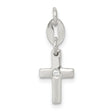 CZ Polished Cross Charm Pendant in Real 925 Sterling Silver