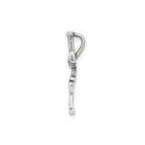 Sterling Silver Cross Pendant with Rustic Rope Slide and Oxidized Matte Finish