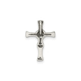 Sterling Silver Cross Pendant with Rustic Rope Slide and Oxidized Matte Finish