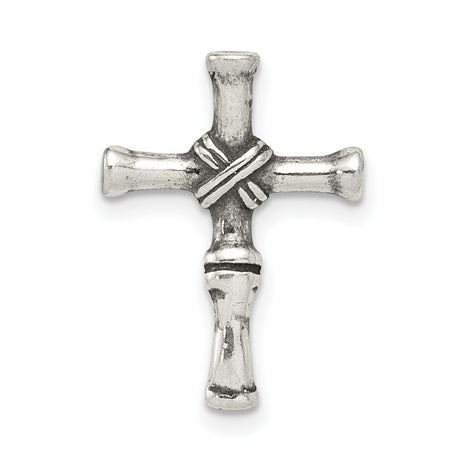 Antiqued Cross Chain Slide Charm Pendant in Real 925 Sterling Silver