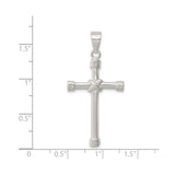 Sterling Silver Cross Pendant with Rope and Bound Bar Detail, Unisex Spiritual Jewelry