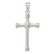 Sterling Silver Cross Pendant with Rope and Bound Bar Detail, Unisex Spiritual Jewelry