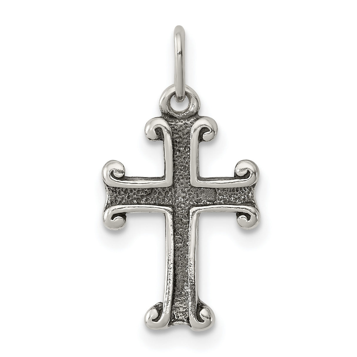 Antiqued Cross Charm Pendant in Real 925 Sterling Silver