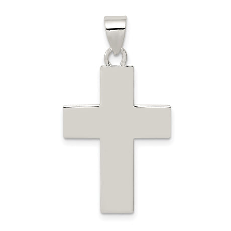 Sterling Silver Cross Pendant with Sleek Geometric Design for Men and Women