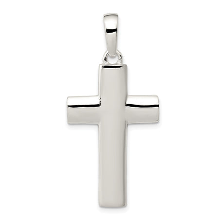 Sterling Silver Cross Pendant with High Polish Finish, Clean Symmetrical Design