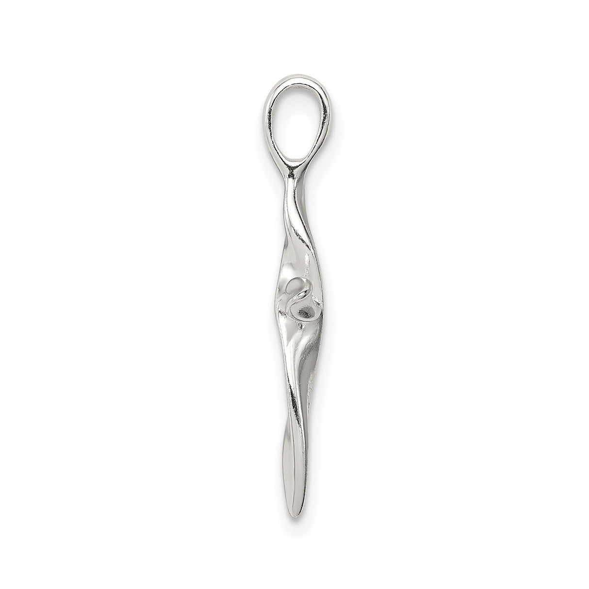 Sterling Silver Cross Pendant with Teardrop Shape and Organic Modern Design