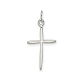 Sterling Silver Cross Pendant, Polished Minimalist Design, Unisex Religious Jewelry