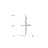 Sterling Silver Cross Pendant, Polished Minimalist Design, Unisex Religious Jewelry