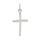 Sterling Silver Cross Pendant, Polished Minimalist Design, Unisex Religious Jewelry