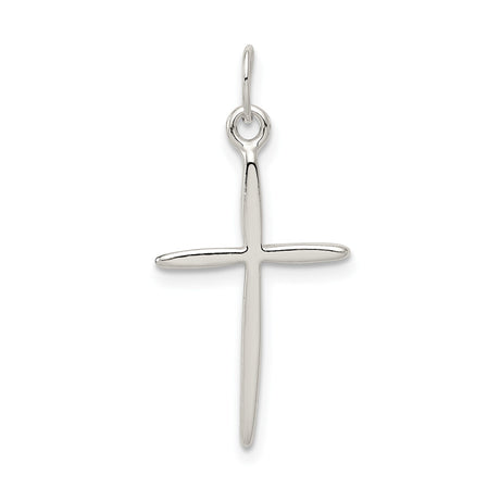 Sterling Silver Cross Pendant, Polished Minimalist Design, Unisex Religious Jewelry