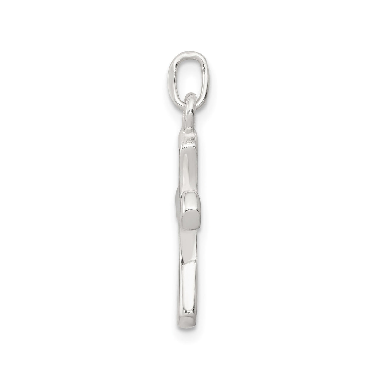 Sterling Silver Cross Pendant with Smooth Lines and Mirror Polish Finish for Men and Women