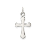 Sterling Silver Cross Pendant with Smooth Lines and Mirror Polish Finish for Men and Women