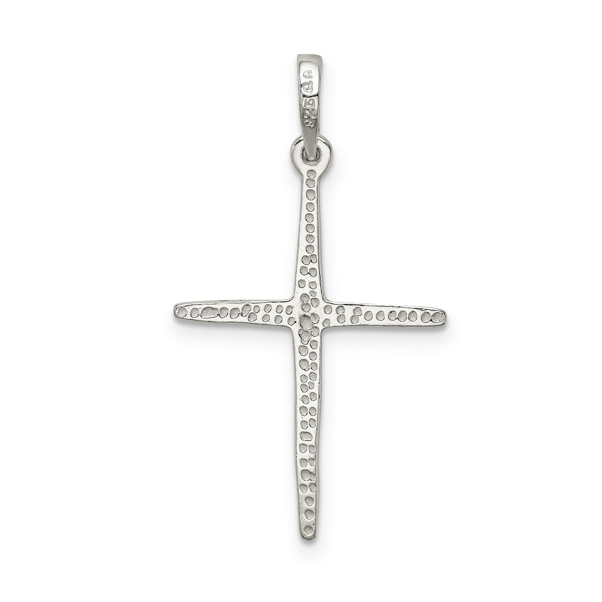Polished Cross Charm Pendant in Real 925 Sterling Silver