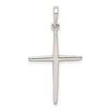 Polished Cross Charm Pendant in Real 925 Sterling Silver