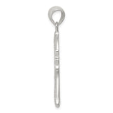 Sterling Silver Stylized Beveled Cross Pendant with Swirl Pattern and Mirror Finish