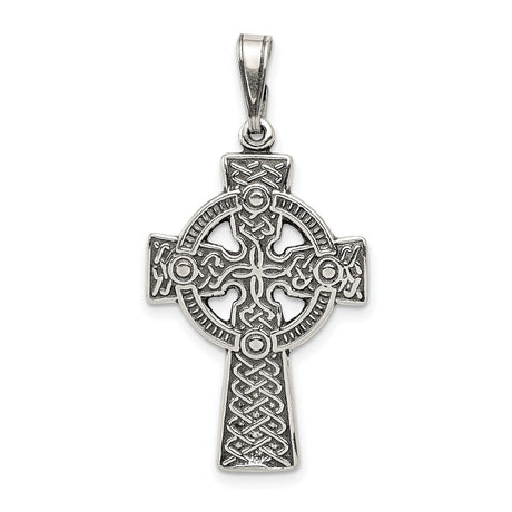 Sterling Silver Celtic Cross Pendant with Tribal Detailing, Spiritual Christian Jewelry for Men and Women