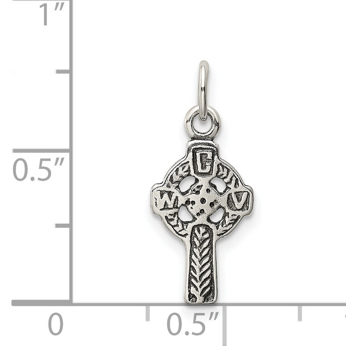 Sterling Silver Celtic Cross Pendant with Rope Motif and Spiritual Detailing