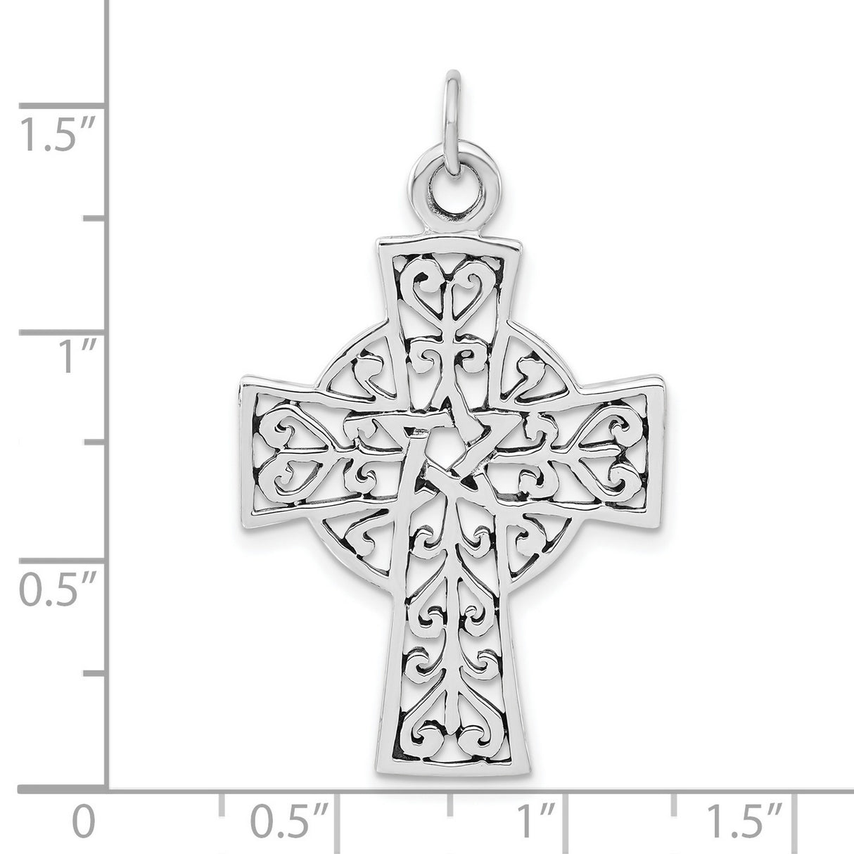 Antiqued Cross Charm Pendant in Real 925 Sterling Silver