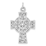 Antiqued Cross Charm Pendant in Real 925 Sterling Silver