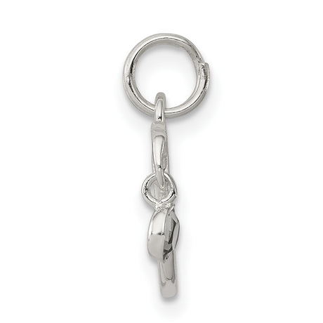 Sterling Silver Dove Pendant Charm with Cubic Zirconia, Flying Bird Symbol of Peace and Faith