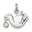 CZ Polished Dove Charm Pendant in Real 925 Sterling Silver
