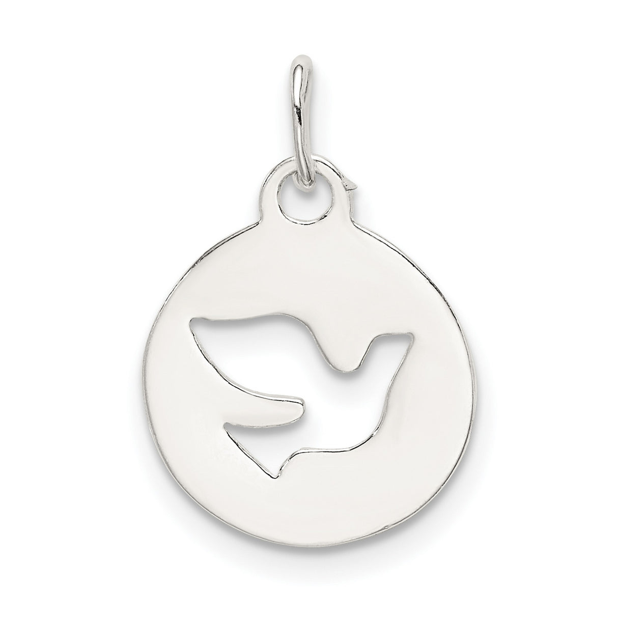 Sterling Silver Dove Pendant with Cutout Holy Spirit Design, Christian Symbol of Faith and Peace