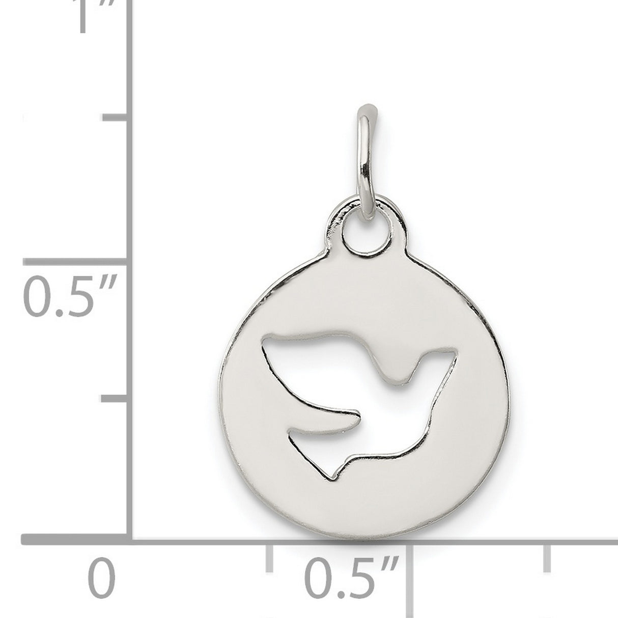Sterling Silver Dove Pendant with Cutout Holy Spirit Design, Christian Symbol of Faith and Peace