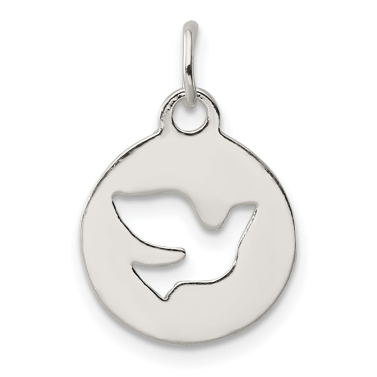 Sterling Silver Dove Pendant with Cutout Holy Spirit Design, Christian Symbol of Faith and Peace
