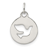 Sterling Silver Dove Pendant with Cutout Holy Spirit Design, Christian Symbol of Faith and Peace